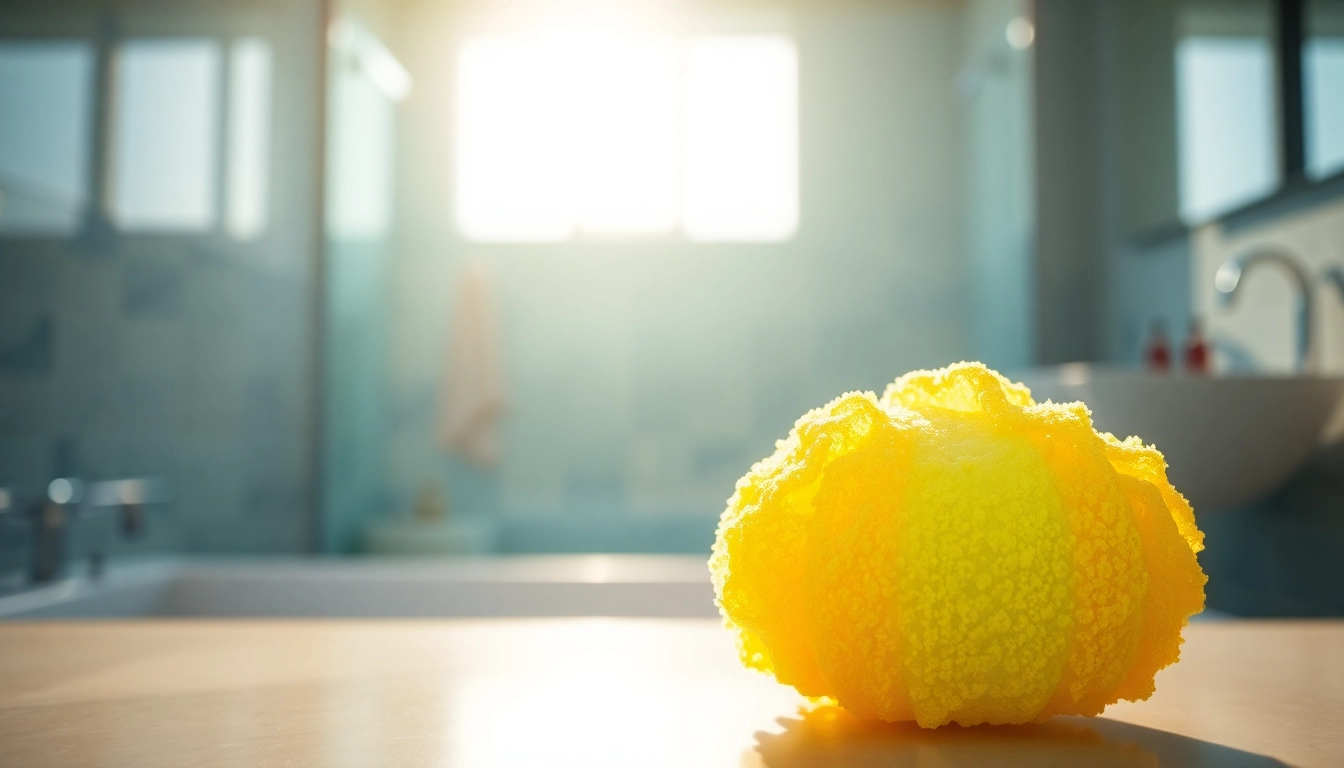 Best silicone loofah showcased in a bright bathroom setting, highlighting its vibrant texture.