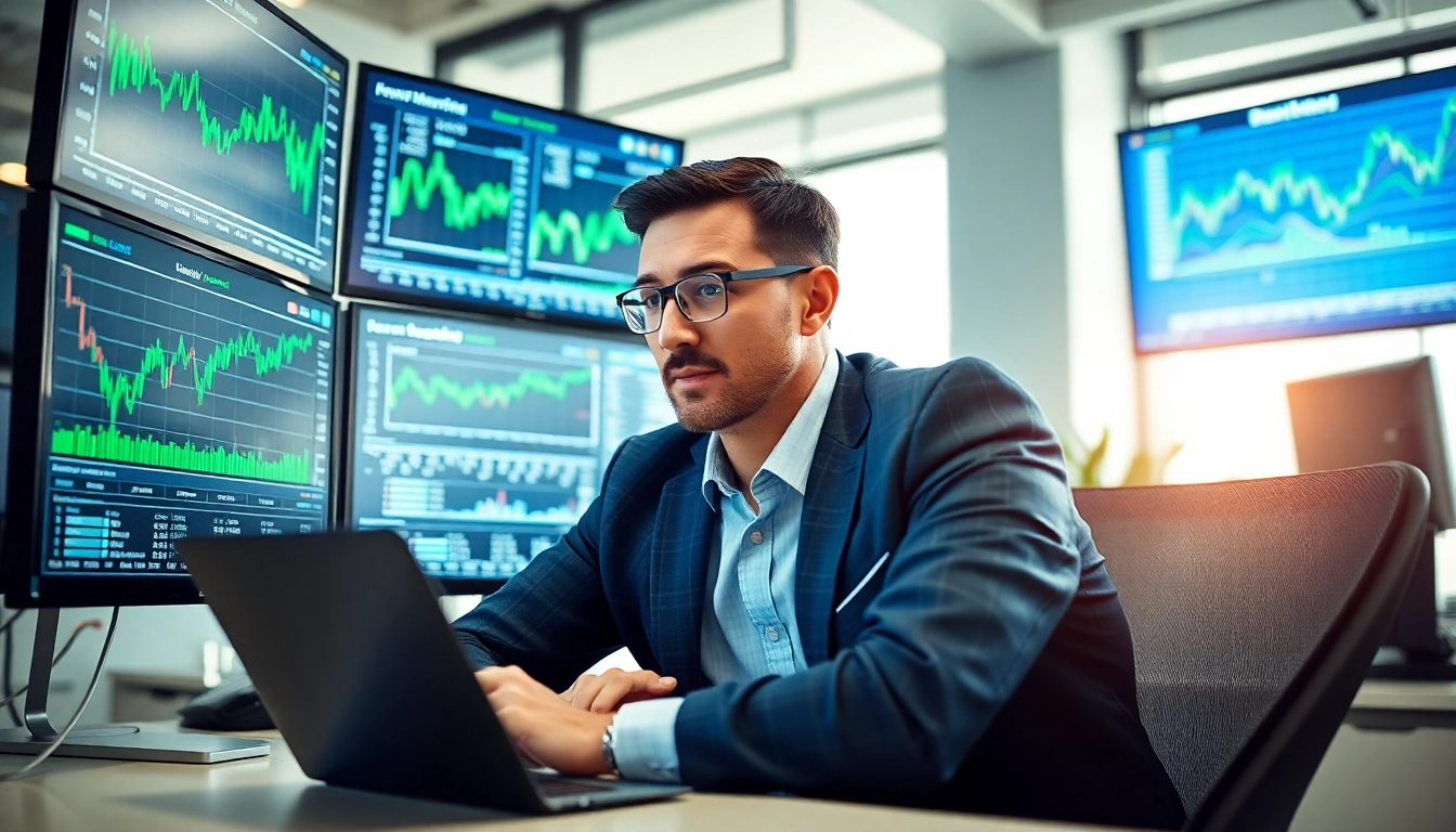 Analyze long only equity strategies in a professional office setting with financial data screens.