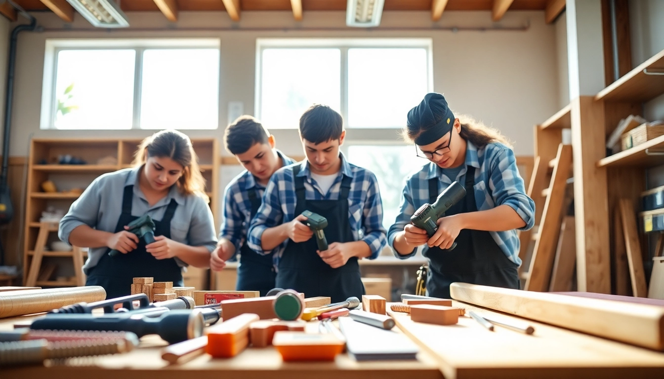 Students practicing skills at hawaii trade schools in a professional training environment.
