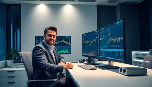 Современная офисная сцена: профессионал взаимодействует с платформой ставок 79king hn для достижения успеха в 2025 году