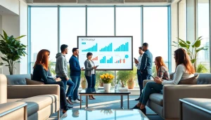 Team collaborating on an SEO Malaysia strategy in a modern office environment.