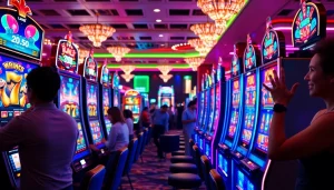 Menghadirkan slot terpercaya dengan pemain yang menikmati pengalaman judi di mesin slot berwarna-warni.