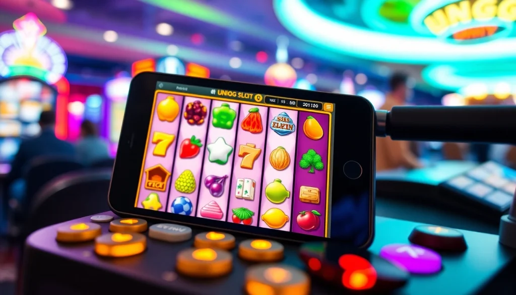 Nikmati Unogg slot game dengan suasana kasino yang meriah dan antusias.
