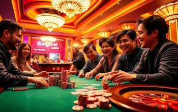 Enjoying a thrilling night at LIÊN MINH KJC poker table, vibrant chips and cards elevate the excitement.