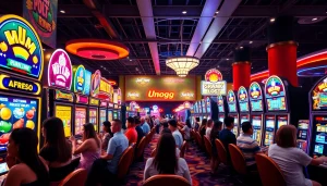 Menangkan besar dengan Unogg slot game yang penuh warna dan suasana pesta di kasino.