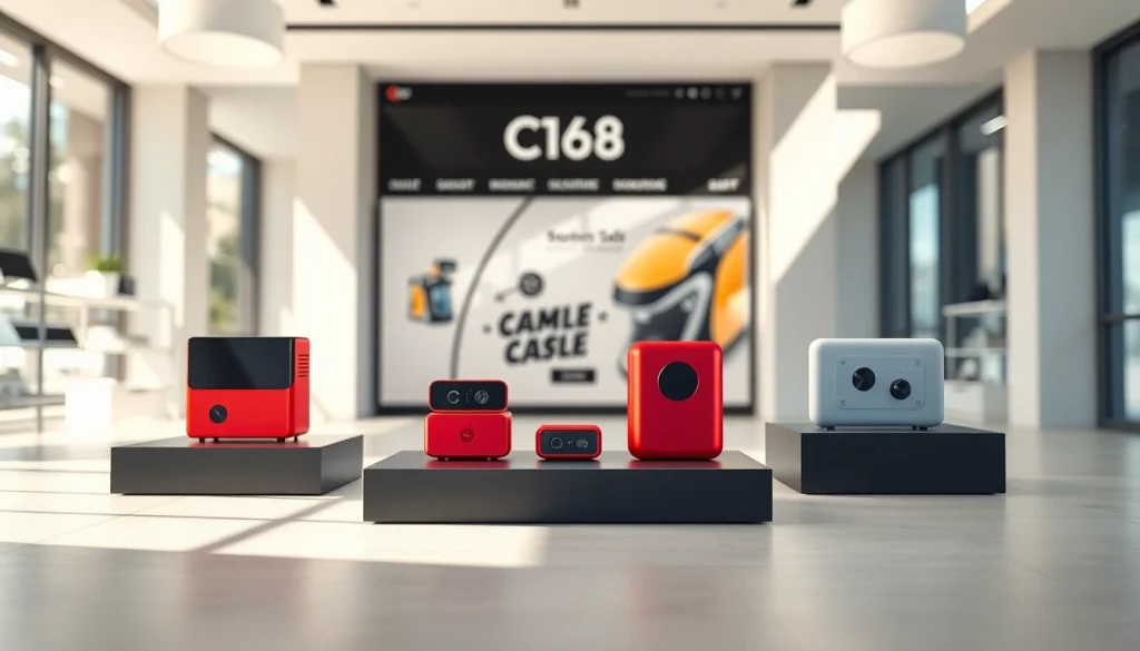 C168 product showcase with elegant display features in a modern shopping environment.