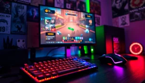 Permainan menarik hakim4d alternatif game dengan setup permainan komputer modern dan aksesori RGB.