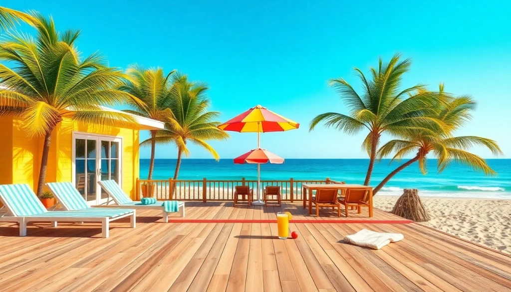 Enjoy the coastal cabana with its beautiful beachside view and inviting atmosphere.