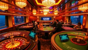 Experience thrilling gambling activities aboard XX88 Boats featuring lively casino tables and engaging players.
