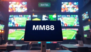 Engaging betting interface showcasing MM88 platform features in a vibrant lounge setting.