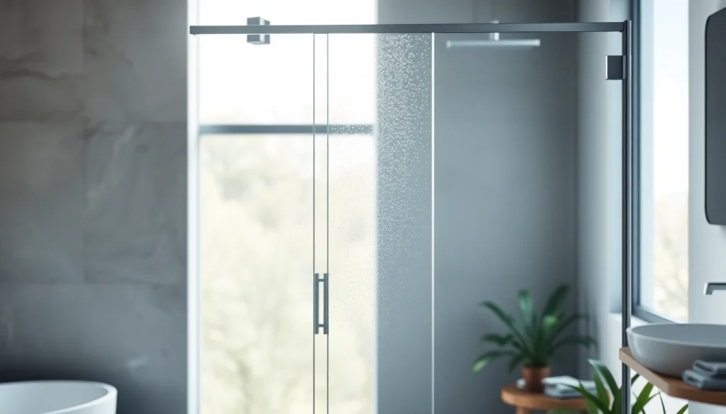 Visibly elegant paroi de douche en verre dans une salle de bain moderne.