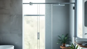 Visibly elegant paroi de douche en verre dans une salle de bain moderne.