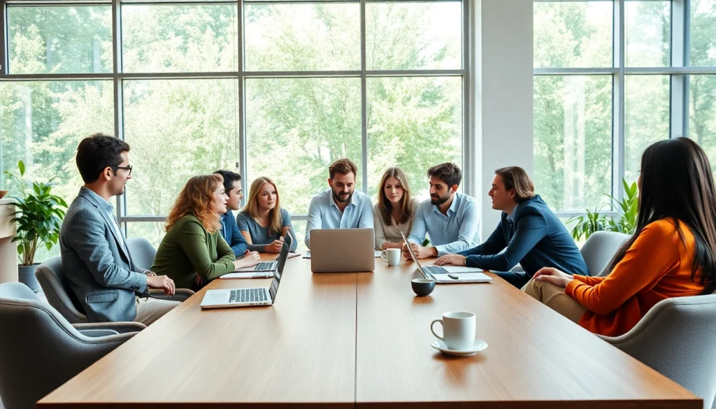 Enhance engagement with https://fhpts.com through a vibrant business meeting in a modern office setting.