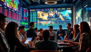 Menggambarkan pengalaman togel online yang dinamis dengan pemain terlibat dalam permainan angka.