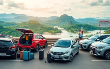 Kuching rent car options displayed with scenic backdrop of Kuching's beautiful landscapes.