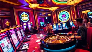 Players enjoying an exciting gaming experience at Thabet's luxurious casino tables.