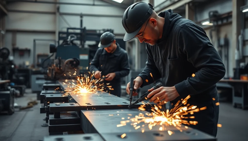 Steel fabricators near me showcasing expert skills in a dynamic industrial environment.