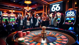 Experience the thrill of the new 66 gaming scene with colorful chips and vibrant casino tables.