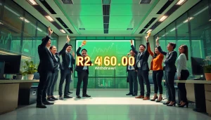 Celebrating financial success with BOX138 in a dynamic office environment