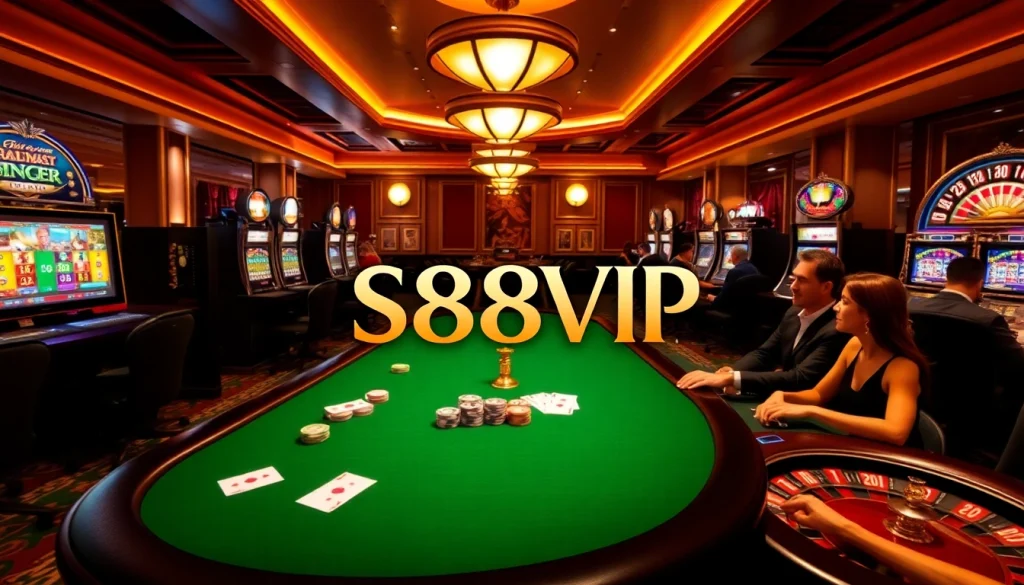 Players enjoying high-stakes games at S88VIP's luxurious online casino.