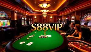 Players enjoying high-stakes games at S88VIP's luxurious online casino.