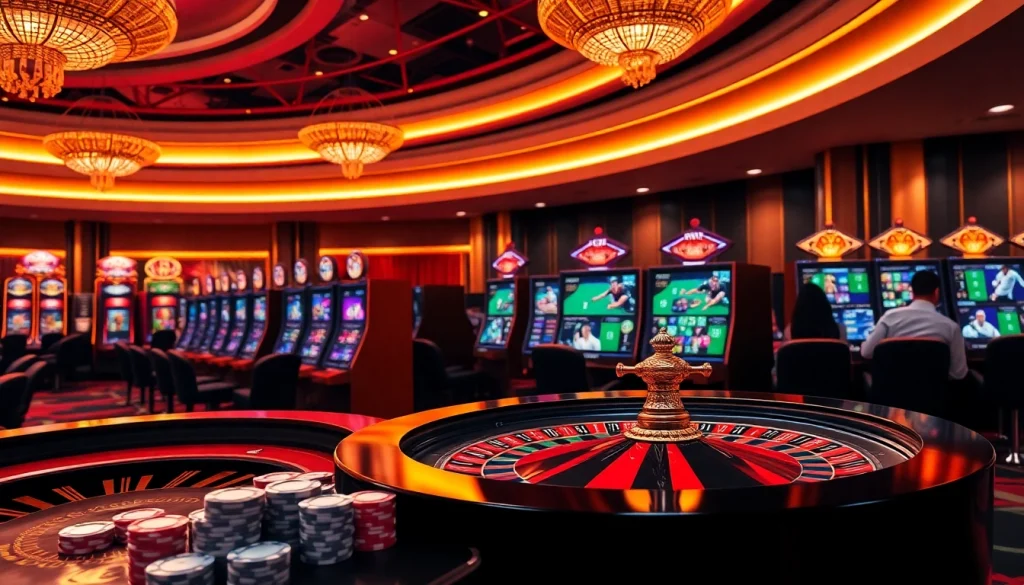 Trải nghiệm sự hứng khởi của trò chơi Bet VIP với chip poker, các bánh xe roulette và những máy slot đầy màu sắc.
