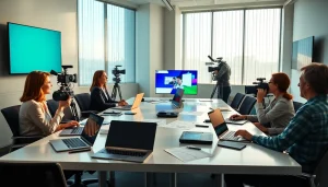 Producing a Corporate Video Production showcasing teamwork and creativity in a modern office.