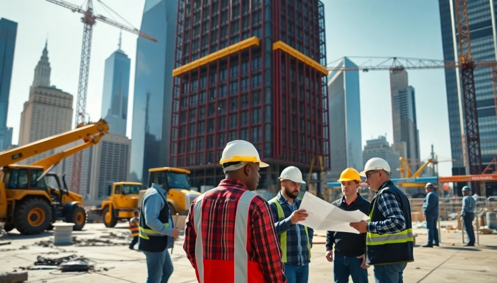 New York City Commercial General Contractor collaborating on an active construction site.