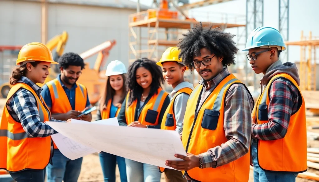 Engaging students in hands-on activities for construction education colorado on a lively construction site.