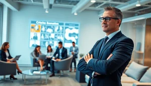 Engaging action of a crisis management consultant leading a team meeting, analyzing crisis scenarios.