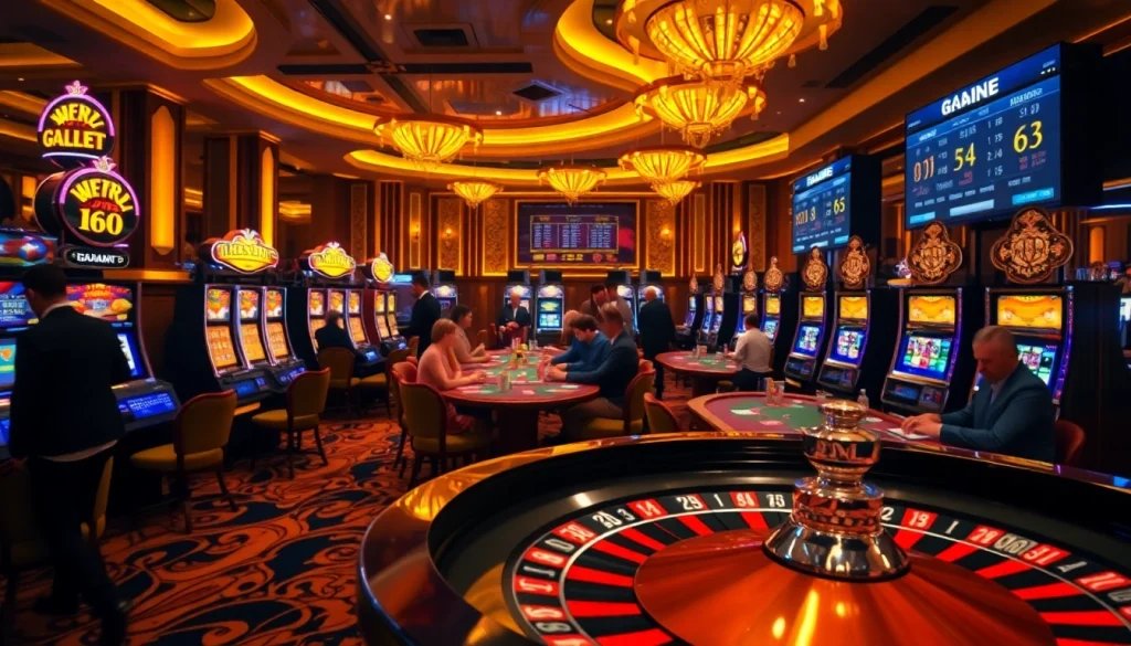 Experience the excitement of new 66 in this luxurious casino setting with vibrant slot machines and engaging gameplay.