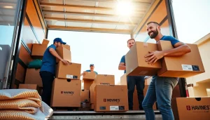 Movers San Diego team packing efficiently into a branded truck, showcasing professionalism.