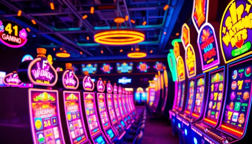 Main slot gaming action with PASAR88 LINK and colorful machines in a vibrant atmosphere.