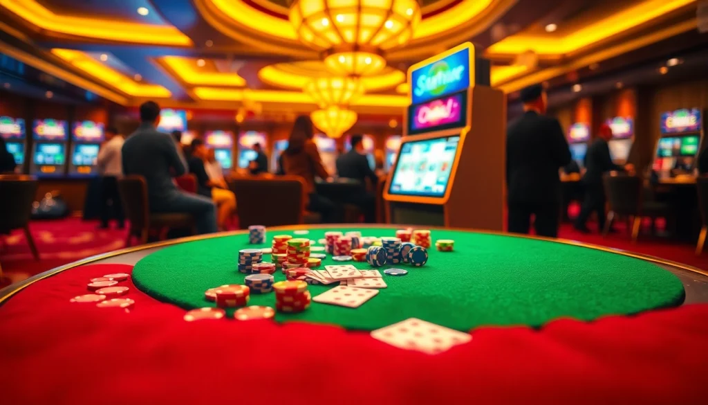 Experience the excitement of Slot Online Terpercaya with vibrant casino elements and luxury settings.