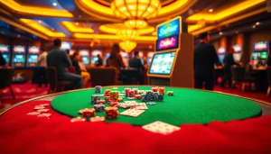 Experience the excitement of Slot Online Terpercaya with vibrant casino elements and luxury settings.