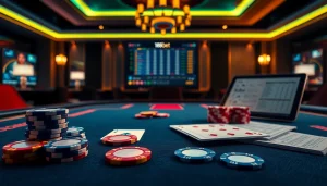 Experience the excitement of 188bet with vibrant casino visuals featuring chips, cards, and online betting.