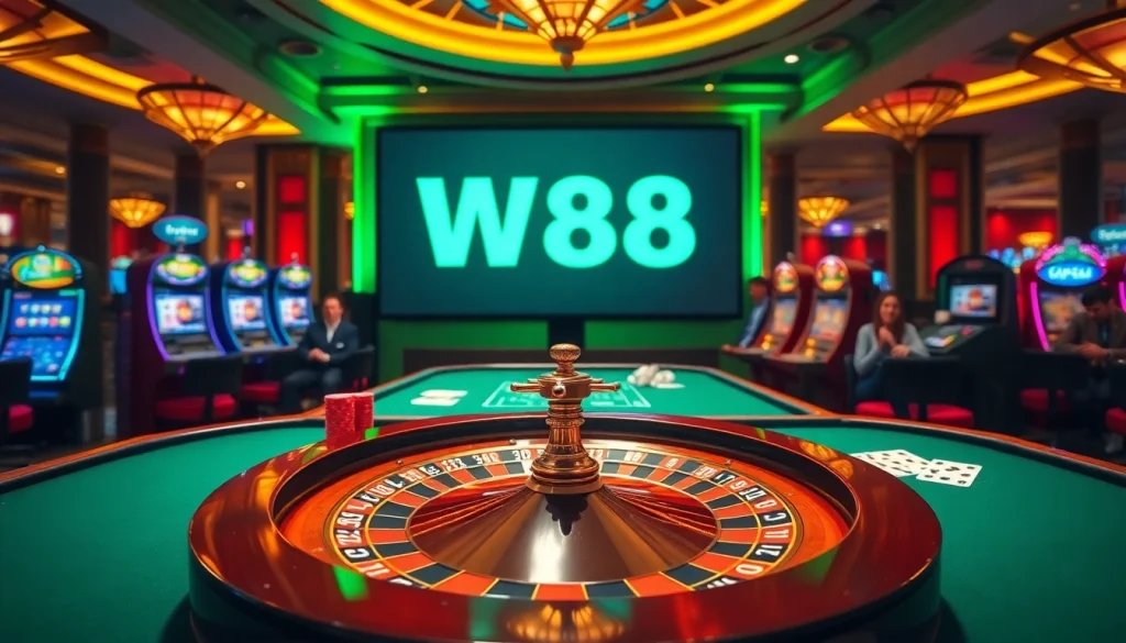 Trải nghiệm sự hứng khởi của trò chơi casino với liên kết W88 trên các bàn chơi sinh động và những người chơi đầy năng lượng.