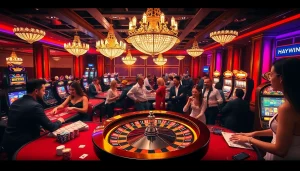 Experience thrilling games at Haywin with vibrant casino tables and lively players.