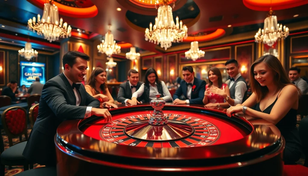Experience the excitement of cs2 gambling sites in a vibrant casino atmosphere with players and roulette.