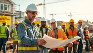 New Jersey General Contractor managing a professional construction team at a busy site.