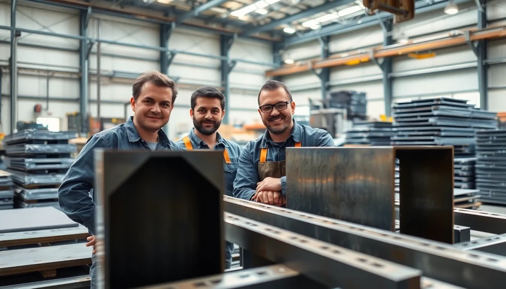 Steel fabricators near me collaborating in a dynamic industrial workshop environment.