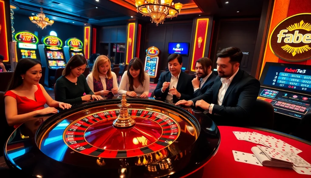 Players strategizing at the luxurious casino table while experiencing excitement at https://fabet3.com/.