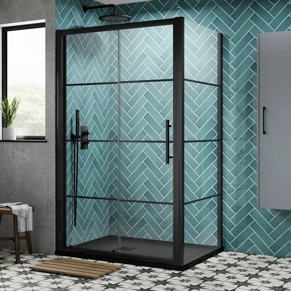Elegant Black Shower Sliding Door Solutions for Small Bathrooms