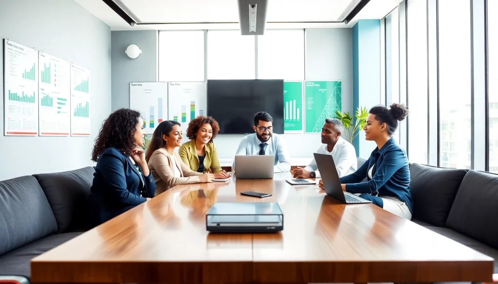 The best sales recruiting agency enhancing collaboration in a professional office setting.