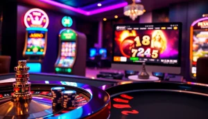 Experience high-stakes gaming at https://xx88.today/ with an elegant poker table and roulette wheel.