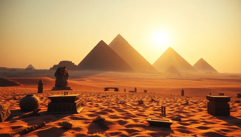 Explore the majestic piraminds of Giza bathed in morning light, showcasing their grandeur and history.