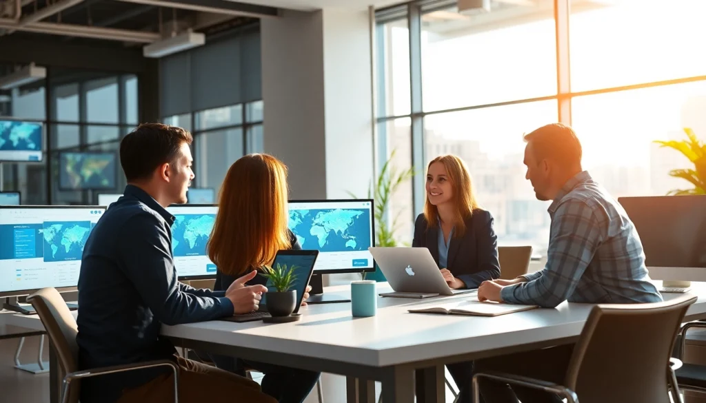 GEO Agentur team collaborating in a vibrant office to enhance digital marketing strategies.