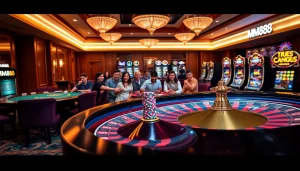 Betting excitement at MM88 casino with vibrant roulette and poker tables.