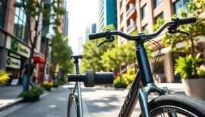 Freelock Mechanismus bei Fahrradteilen in urbaner Umgebung präsentieren.