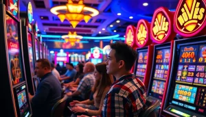 Menangkan hoki slot dengan penuh semangat di mesin slot kasino yang meriah.